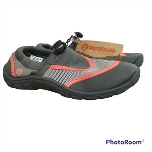 NORTHSIDE - Women's Gray & Orange Slip on Water Shoes -  Sz 7 NWT